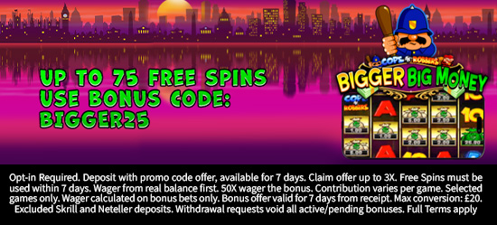 Up to 75 Free Spins