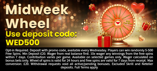 Midweek wheel of prizes