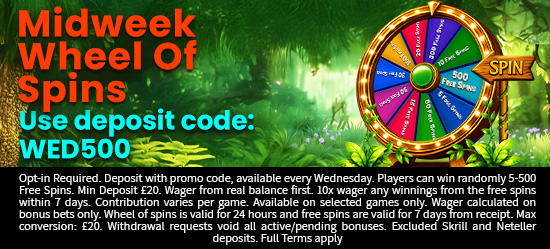 Midweek wheel of prizes