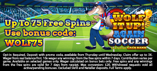 Up to 75 Free Spins