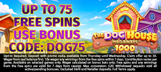 Up to 75 Free Spins